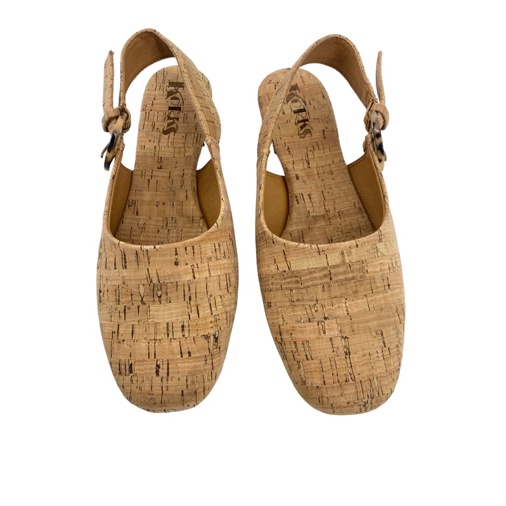 Korks By Kork-Ease Blush Cork Slingback Flats Nwob